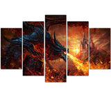 tableau dragon rouge