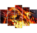 tableau peinture dragon de feu