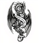 Tatouage éphémère dragon gothique
