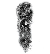 Tatouage éphémère dragon humanité