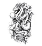 Tatouage éphémère dragon perle