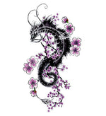 Tatouage éphémère dragon sakura