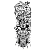 Tatouage éphémère dragon samouraï