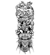 Tatouage éphémère dragon samouraï