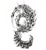 Tatouage éphémère dragon steampunk