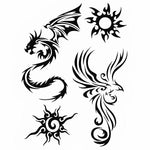 Tatouage éphémère phoenix et dragon