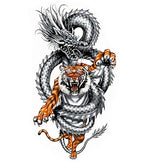 Tatouage éphémère tigre et dragon